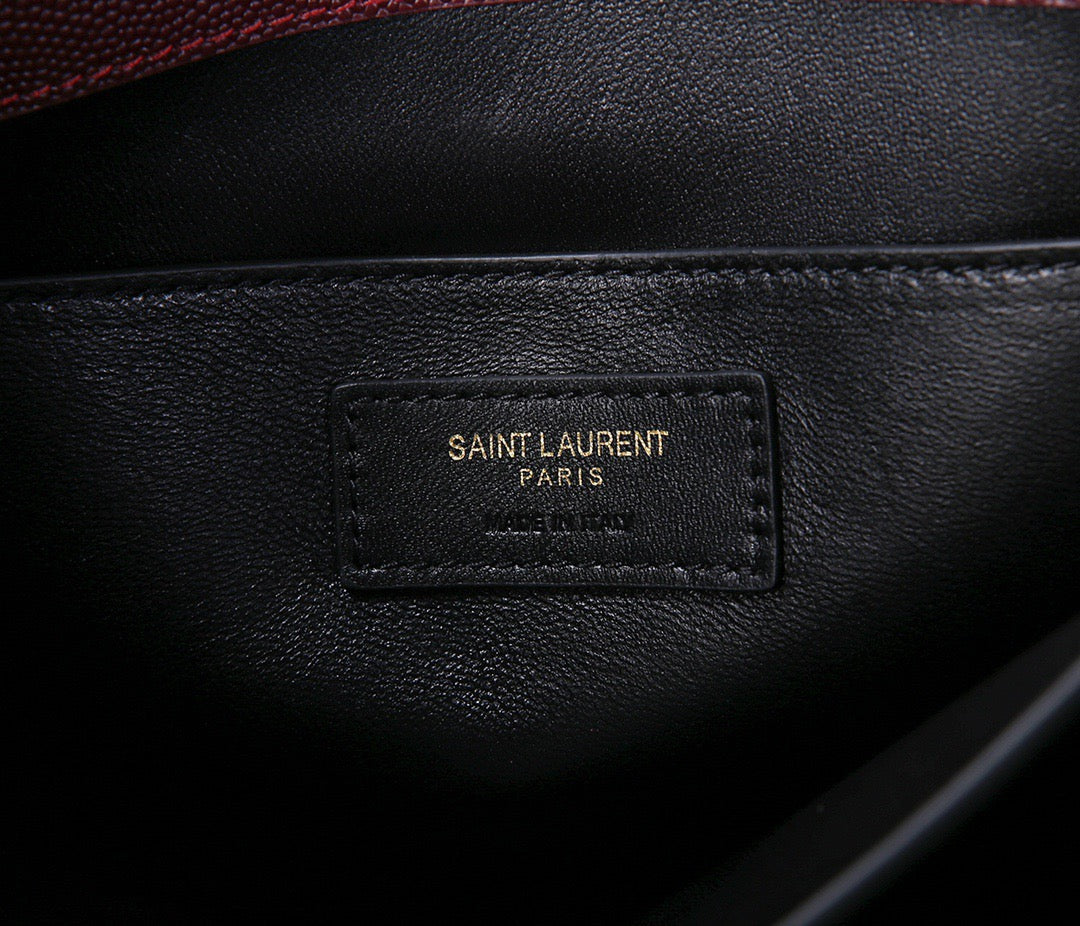 Saint Laurent Large Cassandra Bag In Burdungy Calfskin