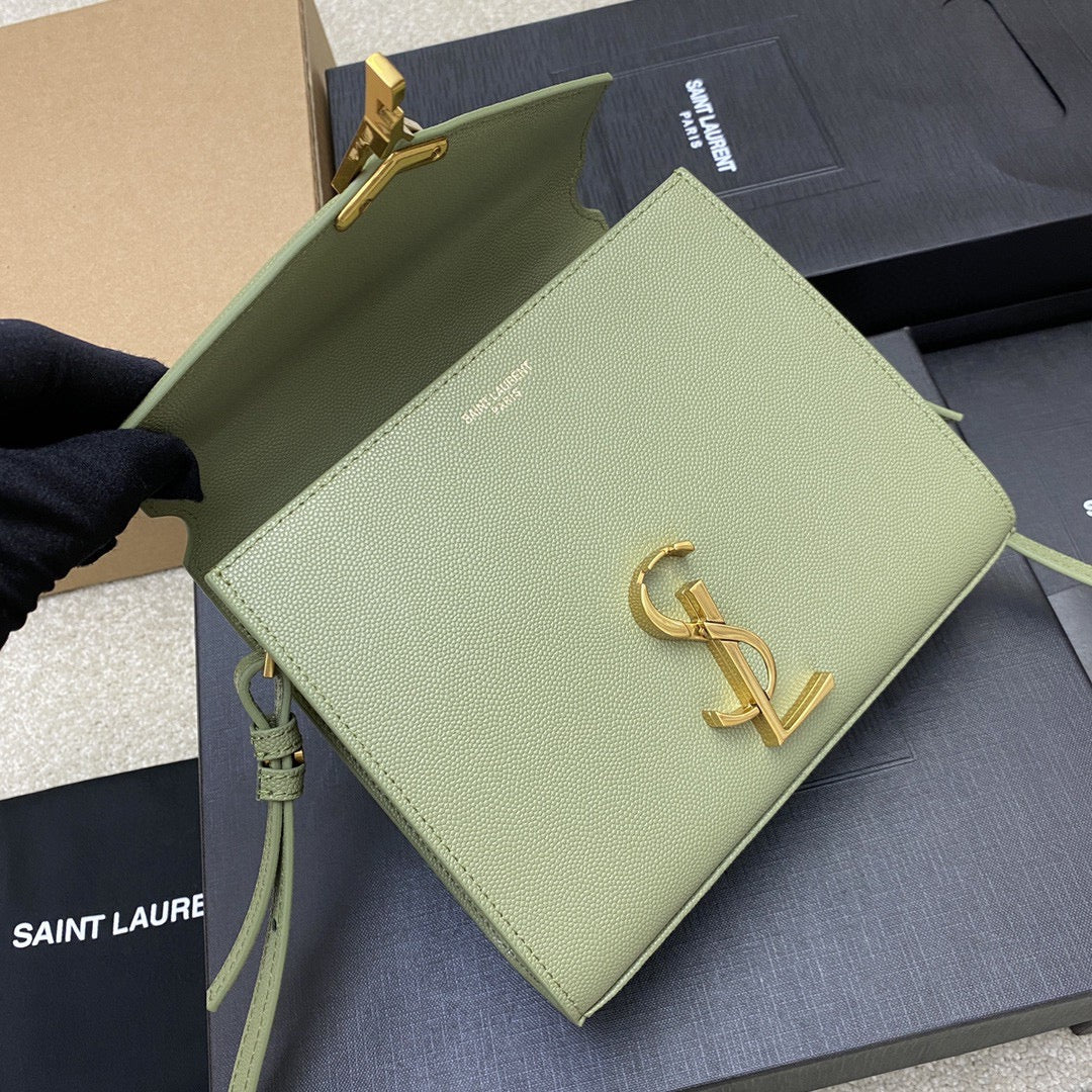 Saint Laurent Cassandra Bag In Avocado Green Calfskin