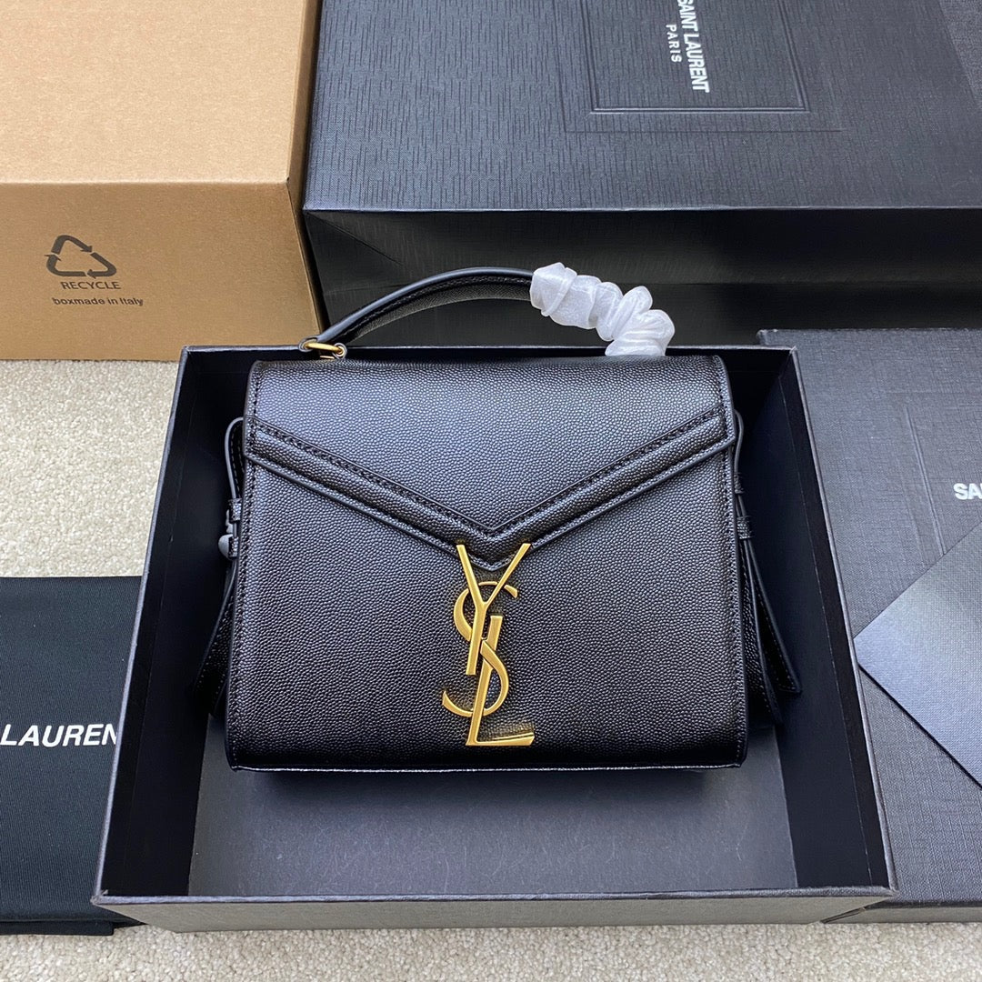 Saint Laurent Cassandra Bag In Black Calfskin