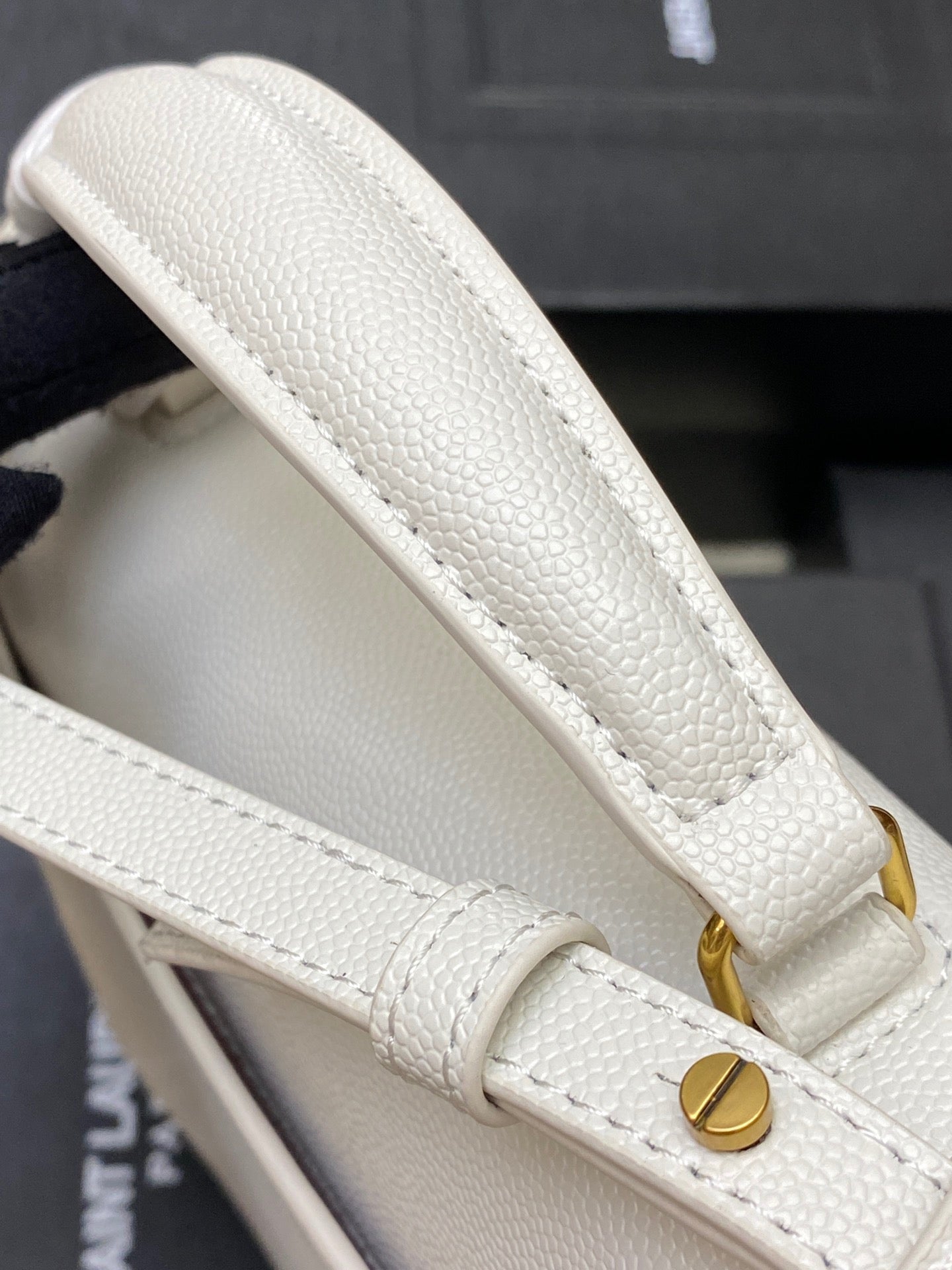 Saint Laurent Cassandra Bag In White Calfskin