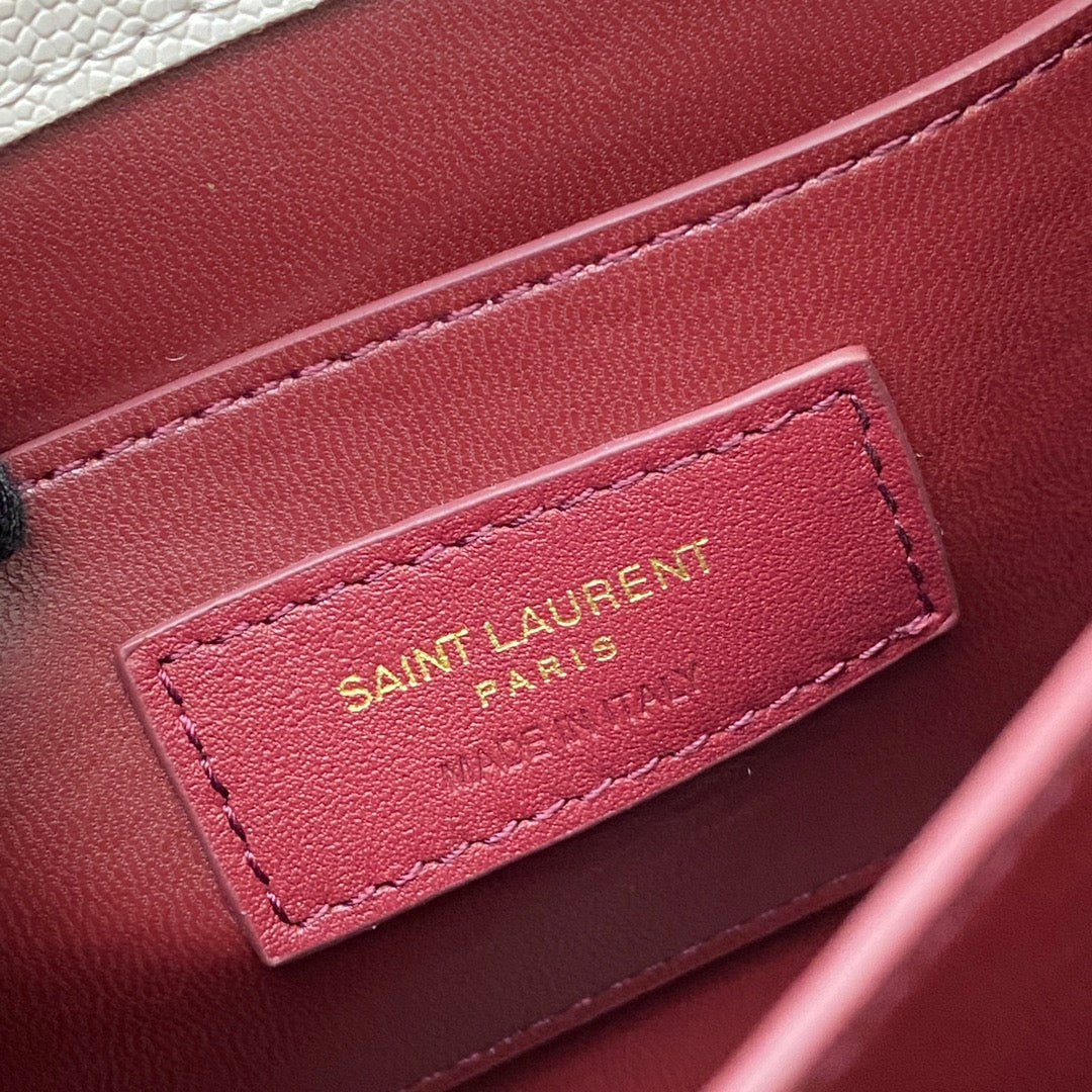 Saint Laurent Cassandra Bag In White Calfskin