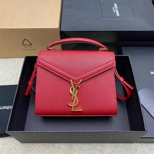 Saint Laurent Cassandra Bag In Red Calfskin