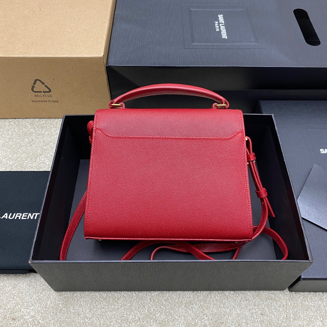 Saint Laurent Cassandra Bag In Red Calfskin