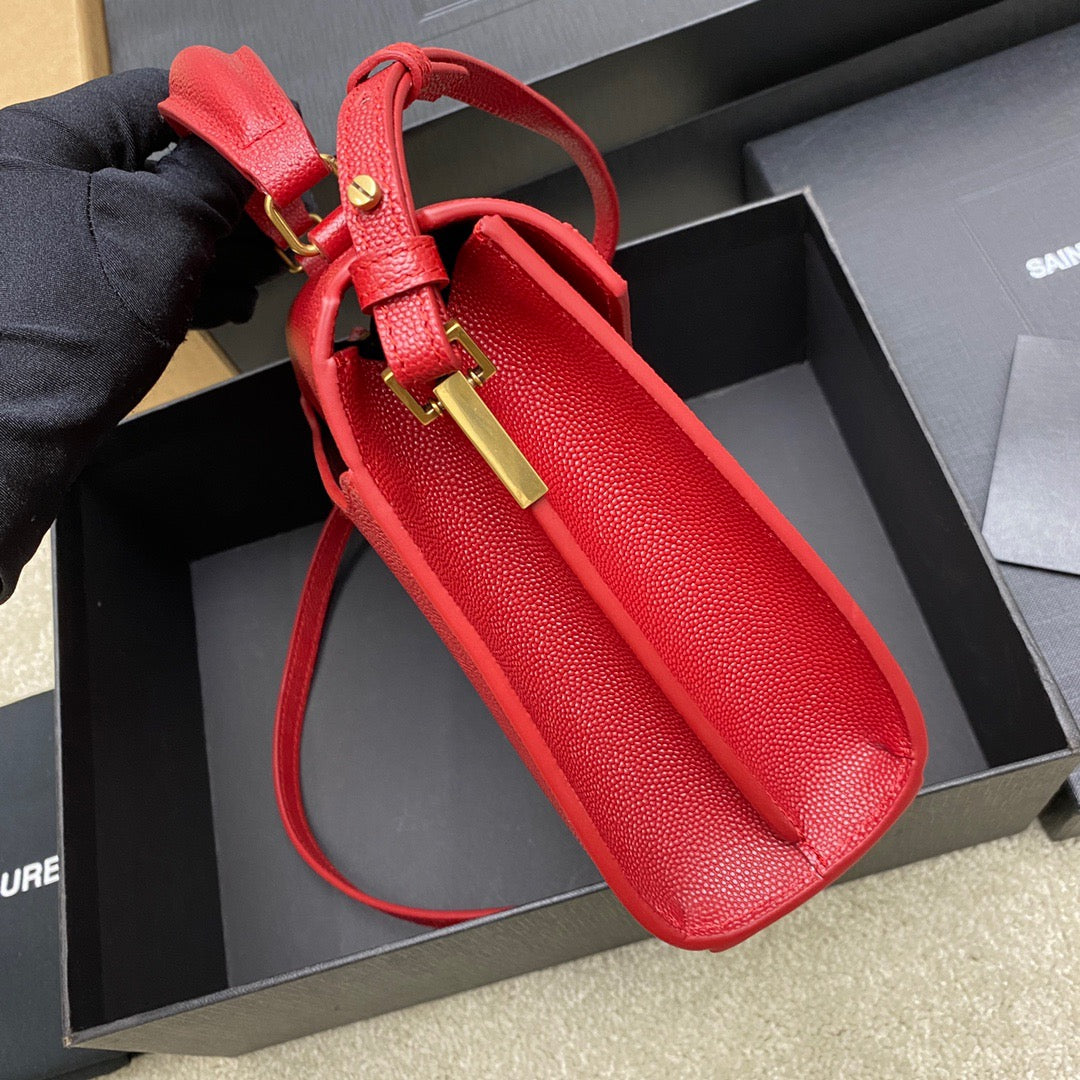 Saint Laurent Cassandra Bag In Red Calfskin