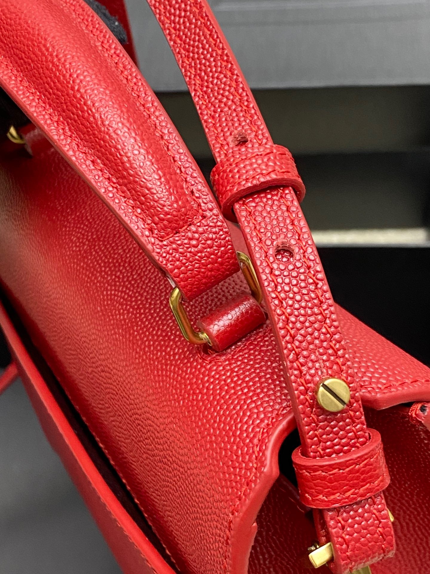 Saint Laurent Cassandra Bag In Red Calfskin