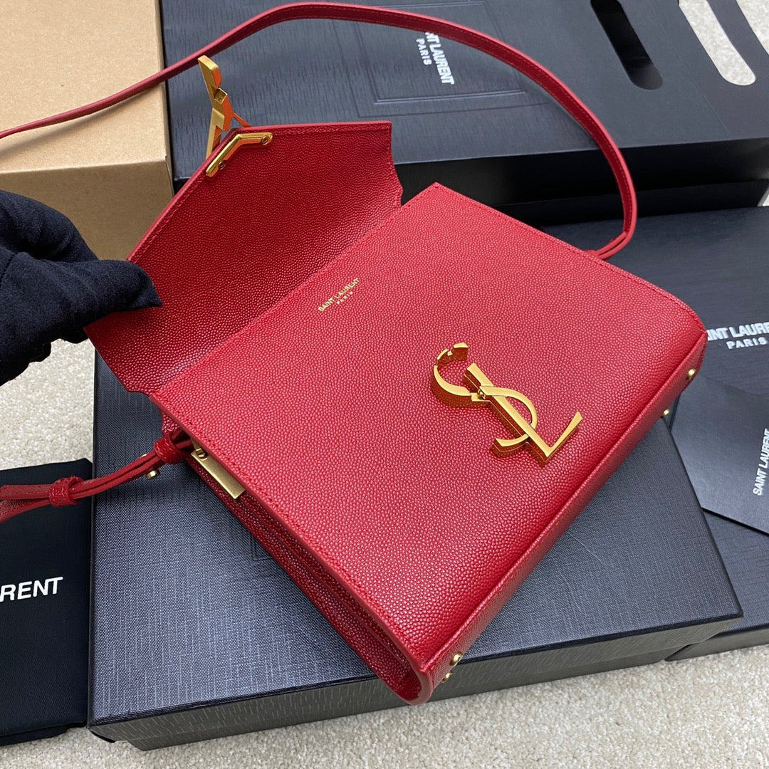 Saint Laurent Cassandra Bag In Red Calfskin