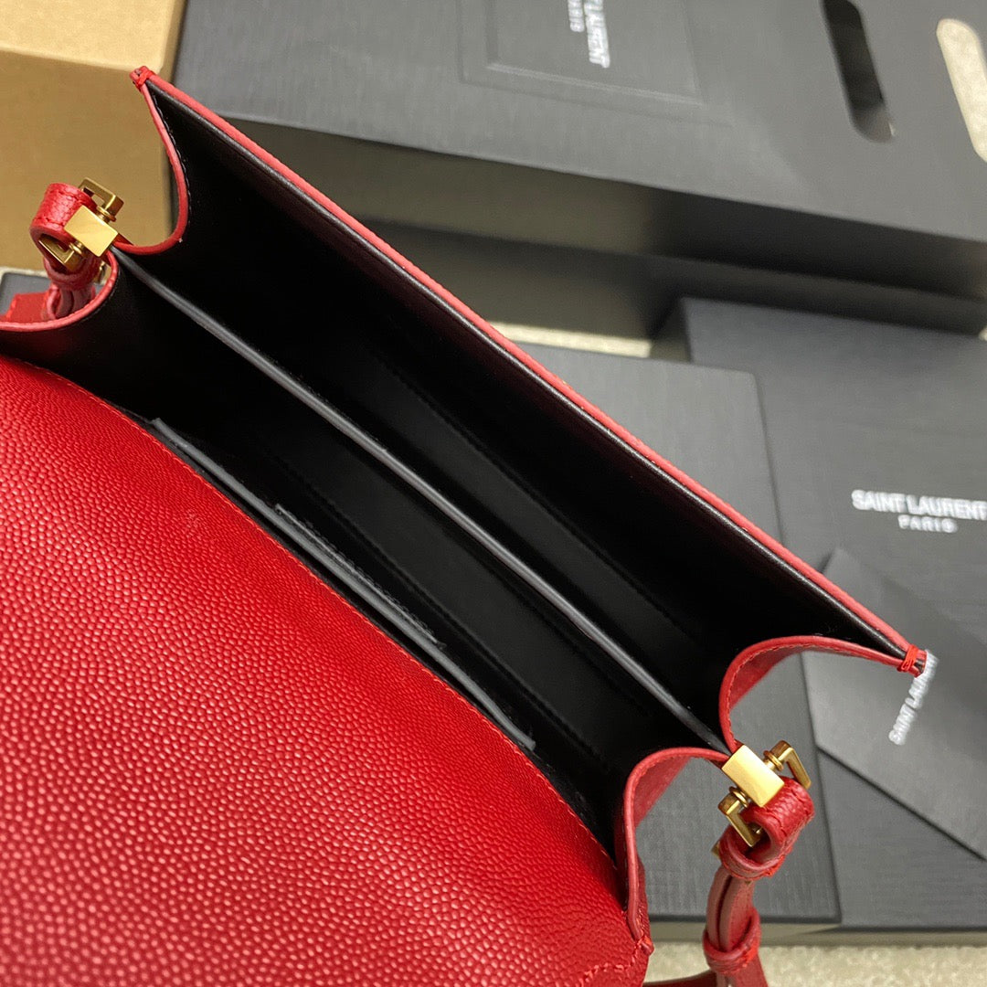 Saint Laurent Cassandra Bag In Red Calfskin