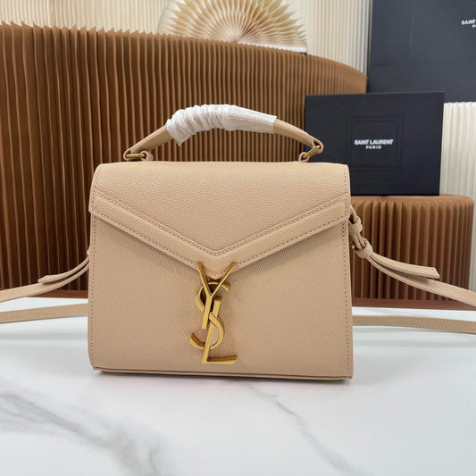 Saint Laurent Cassandra Bag In Apricot Calfskin