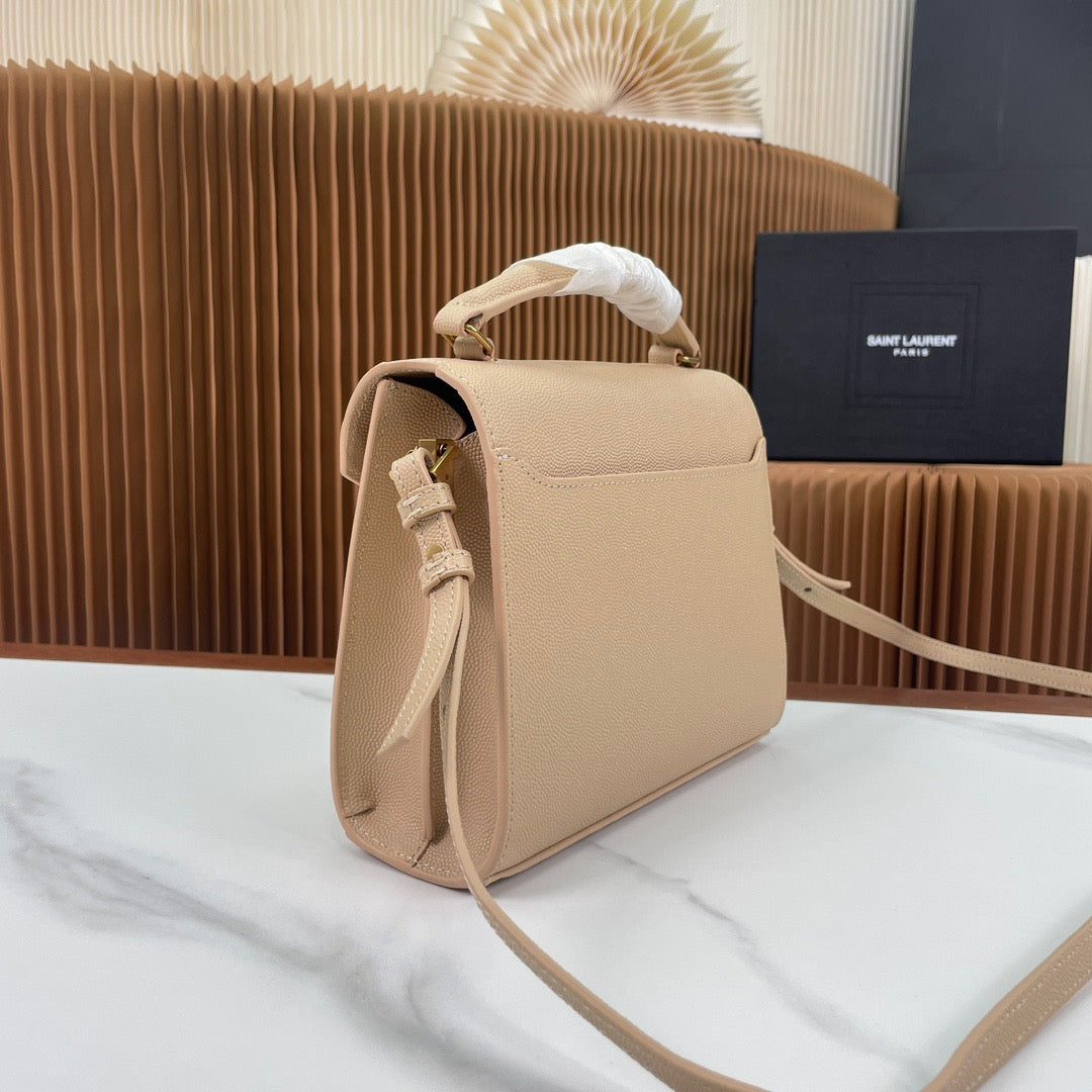 Saint Laurent Cassandra Bag In Apricot Calfskin