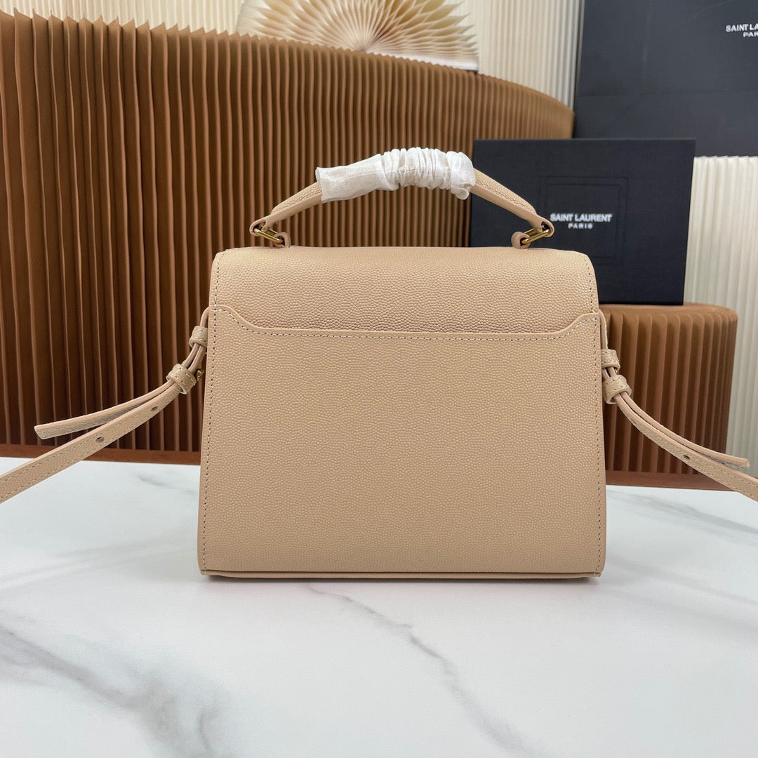 Saint Laurent Cassandra Bag In Apricot Calfskin