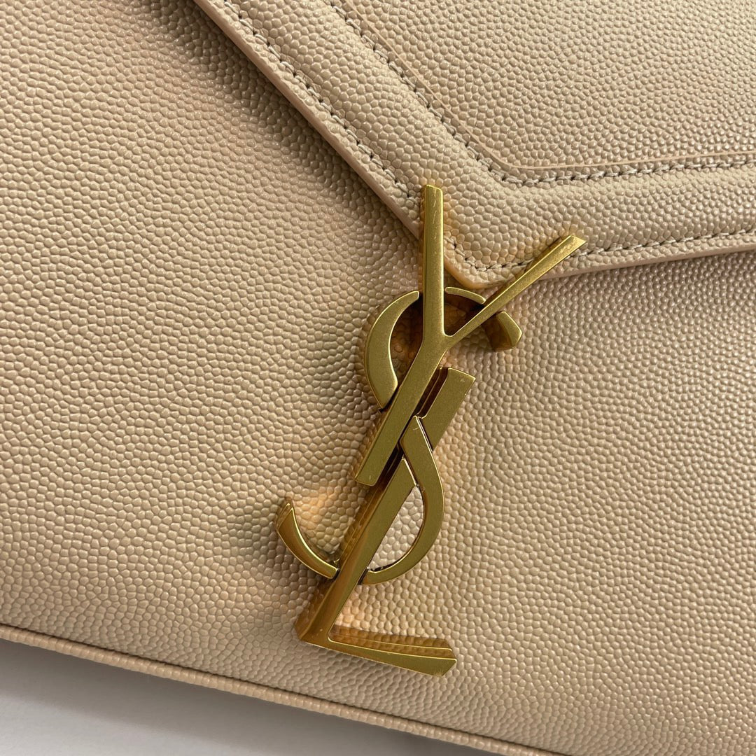 Saint Laurent Cassandra Bag In Apricot Calfskin