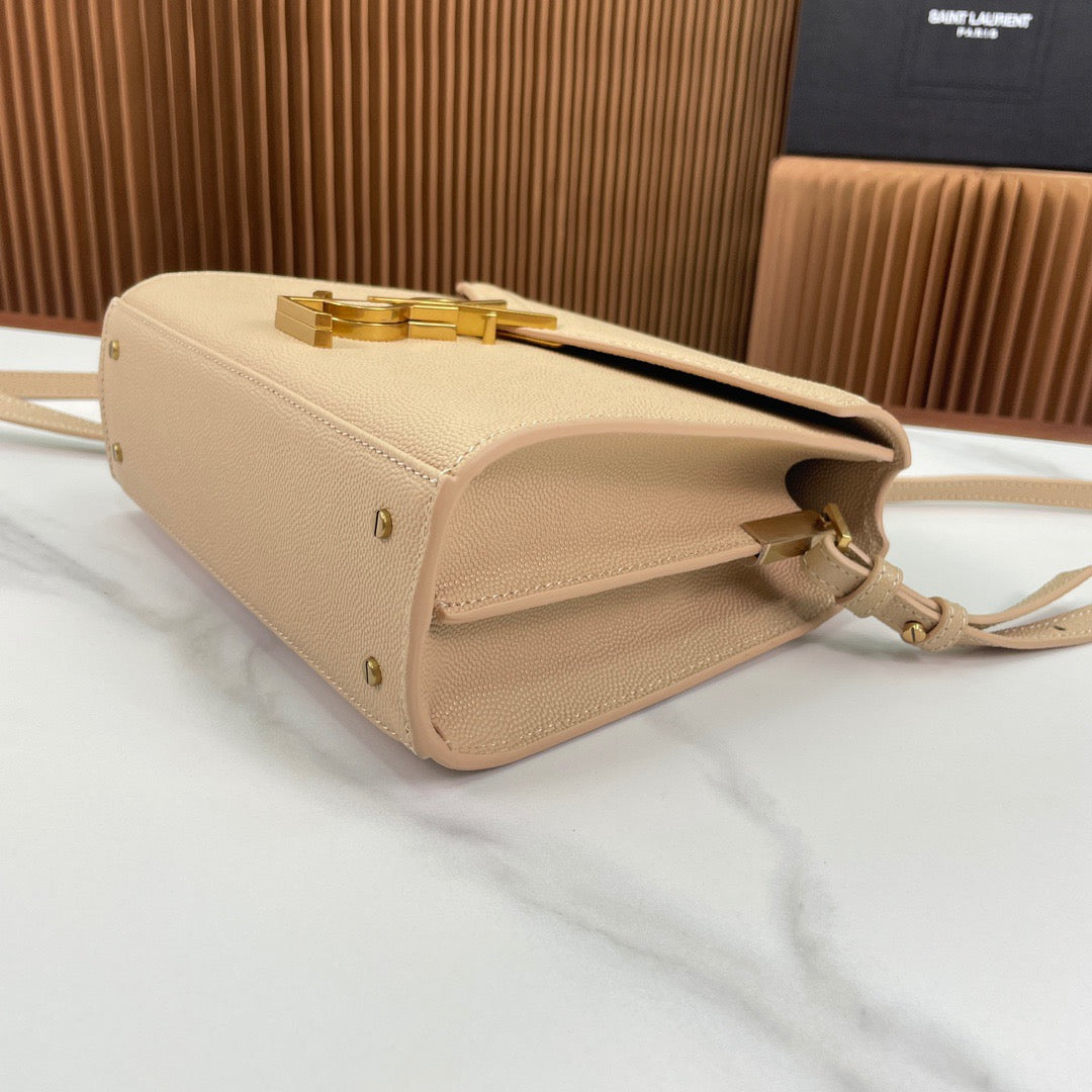 Saint Laurent Cassandra Bag In Apricot Calfskin