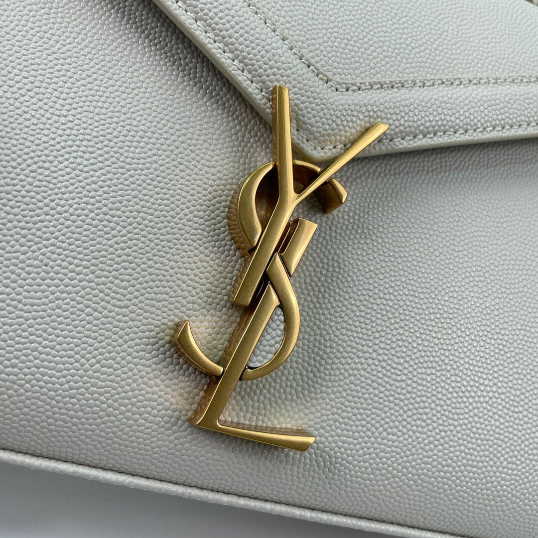 Saint Laurent Cassandra Bag In Off White Calfskin