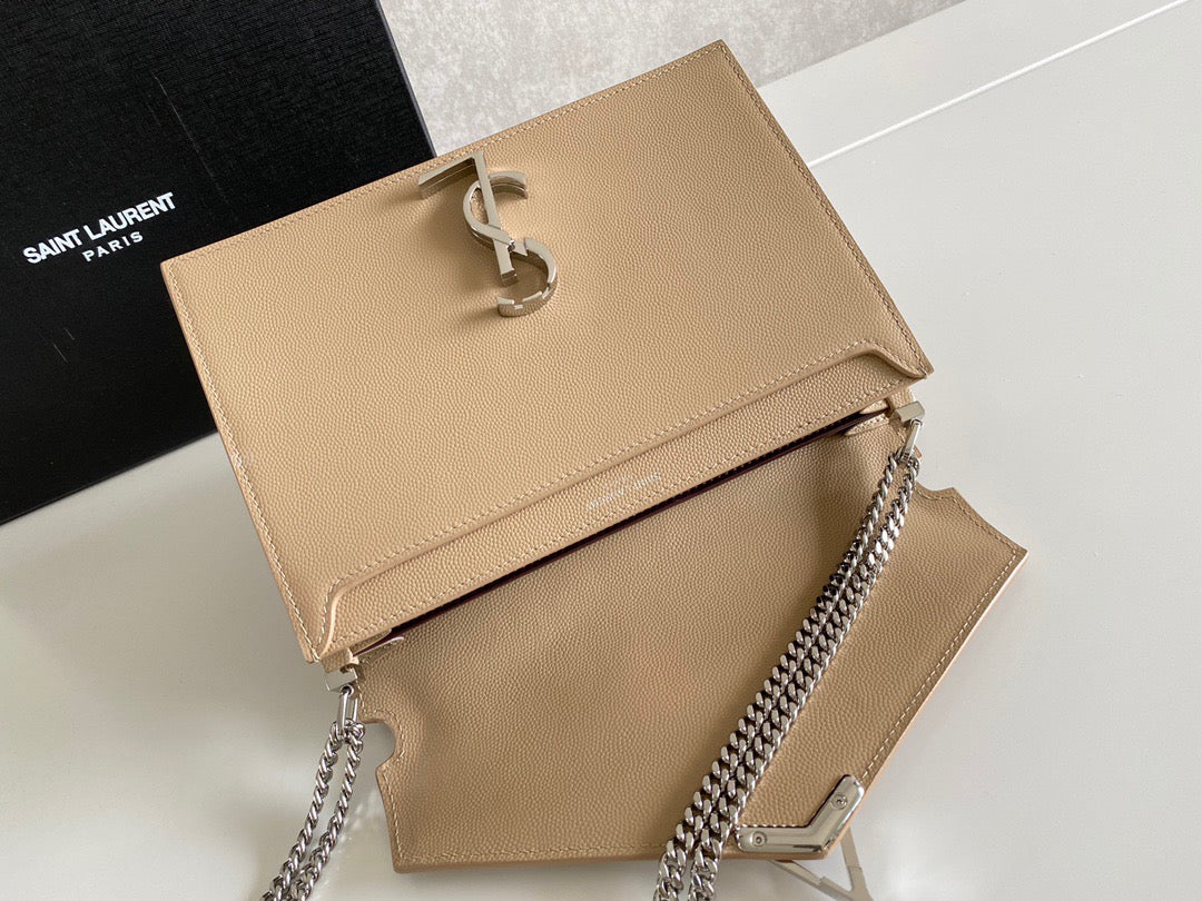 Saint Laurent Cassandra Bag In Apricot Calfskin