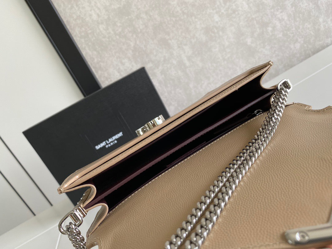 Saint Laurent Cassandra Bag In Apricot Calfskin