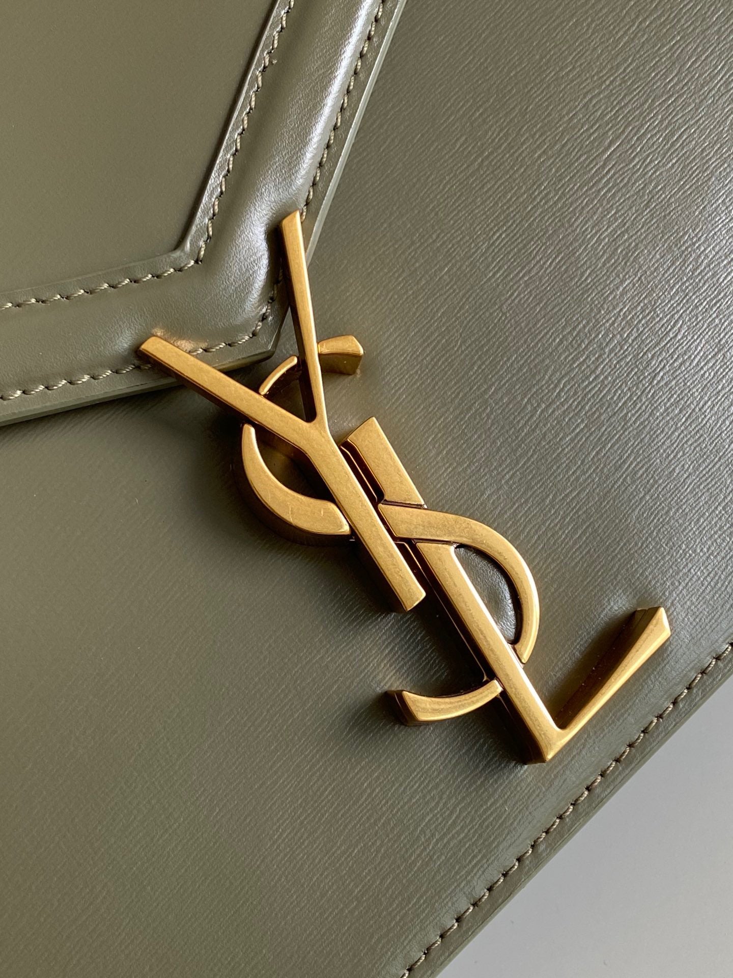 Saint Laurent Cassandra Bag In Green Calfskin