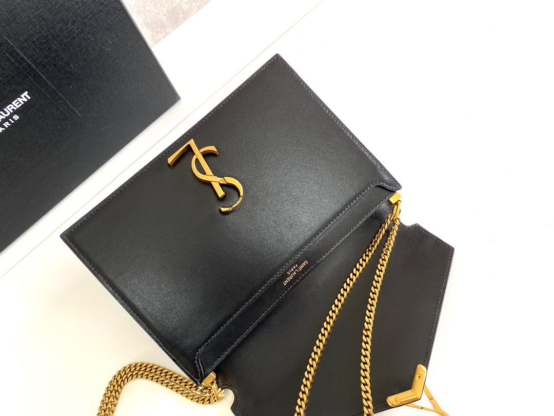 Saint Laurent Cassandra Bag In Black Smooth Calfskin