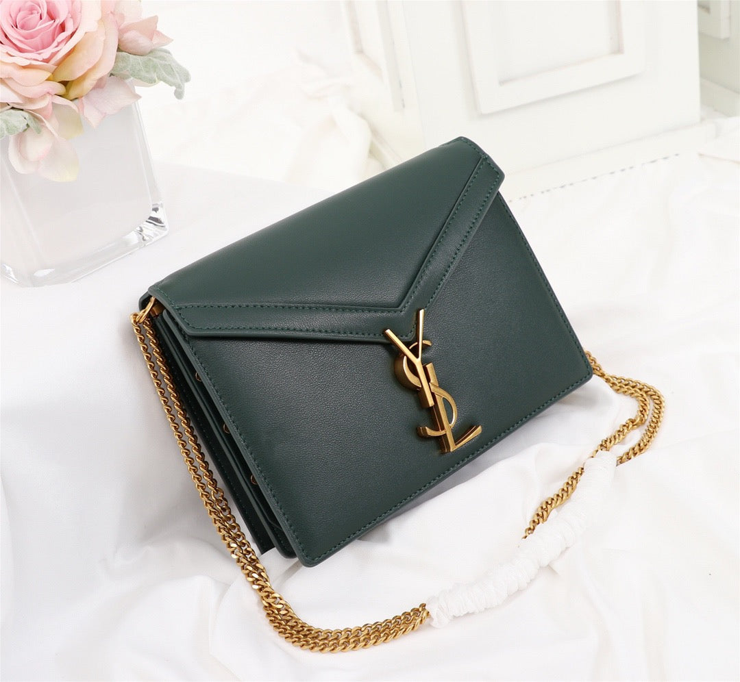 Saint Laurent Cassandra Bag In Dark Green Smooth Calfskin