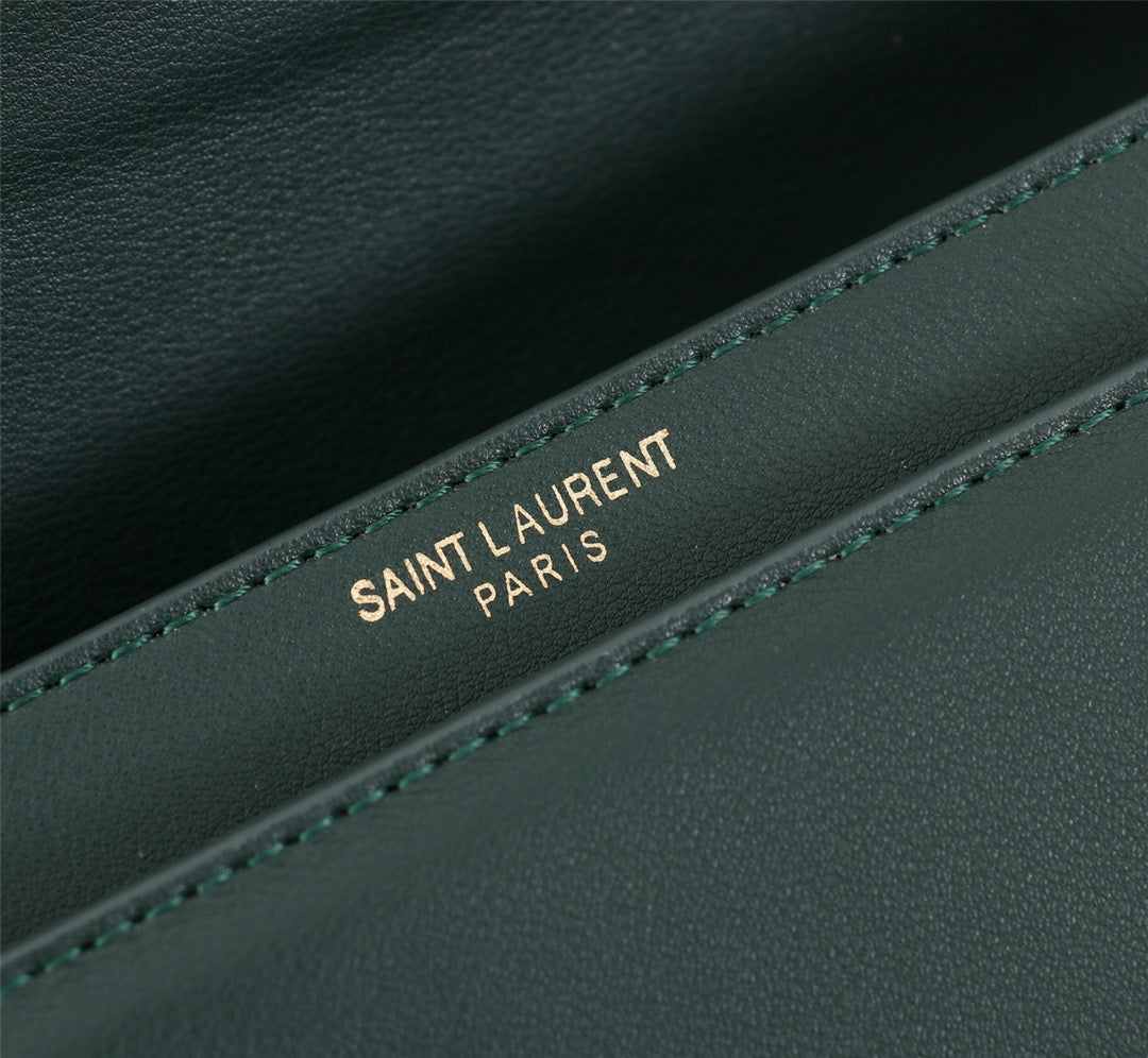 Saint Laurent Cassandra Bag In Dark Green Smooth Calfskin