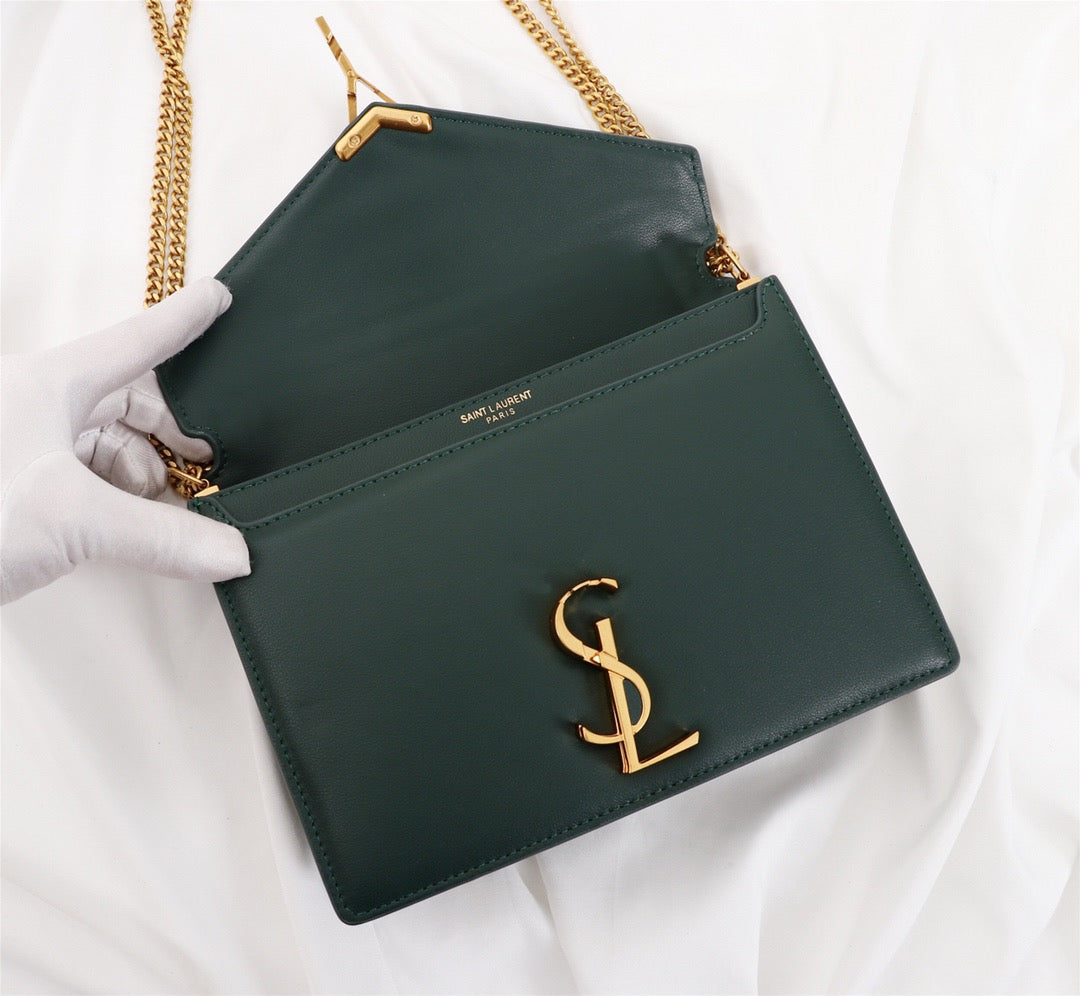 Saint Laurent Cassandra Bag In Dark Green Smooth Calfskin