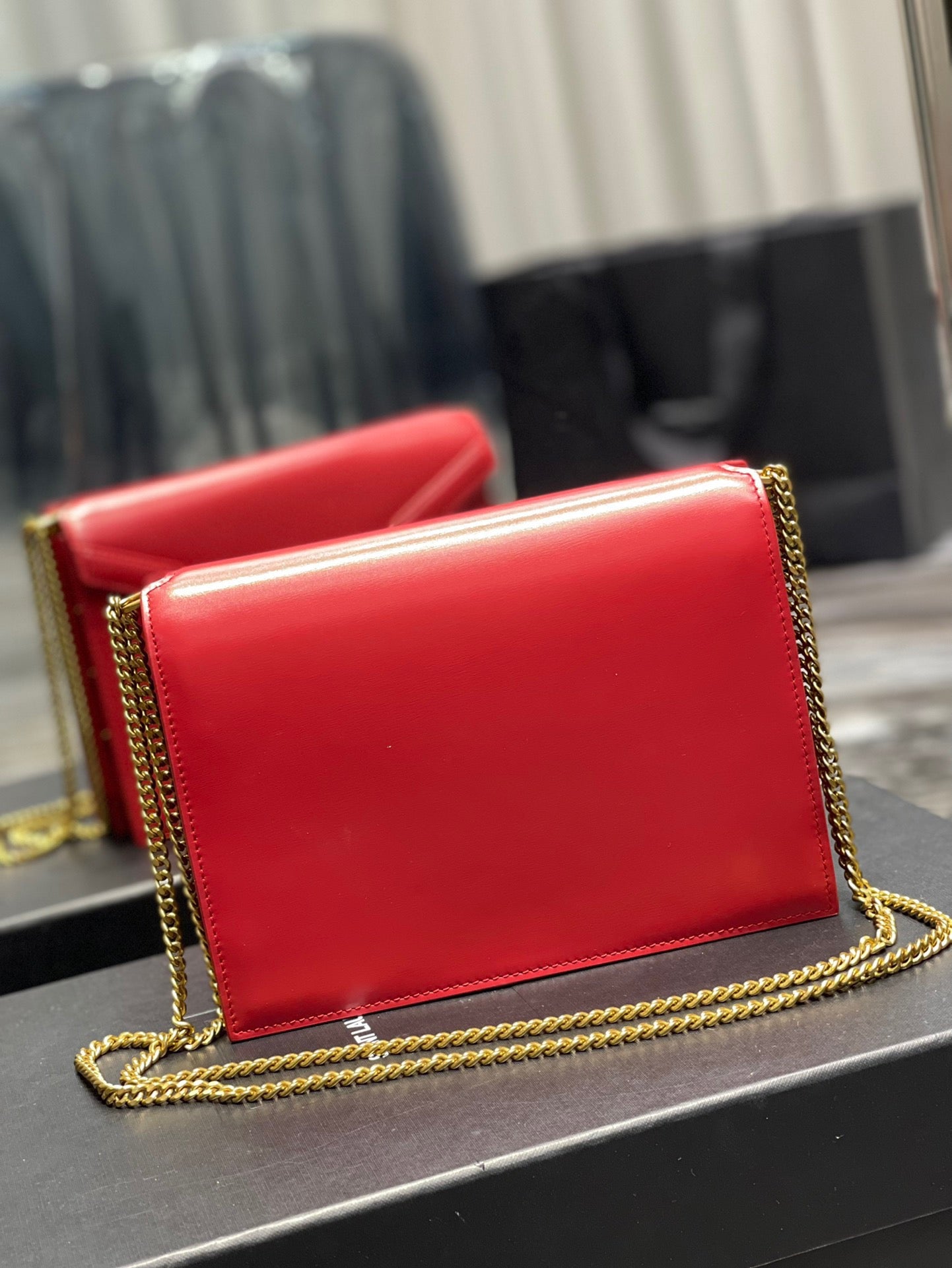 Saint Laurent Cassandra Bag In Red Calfskin