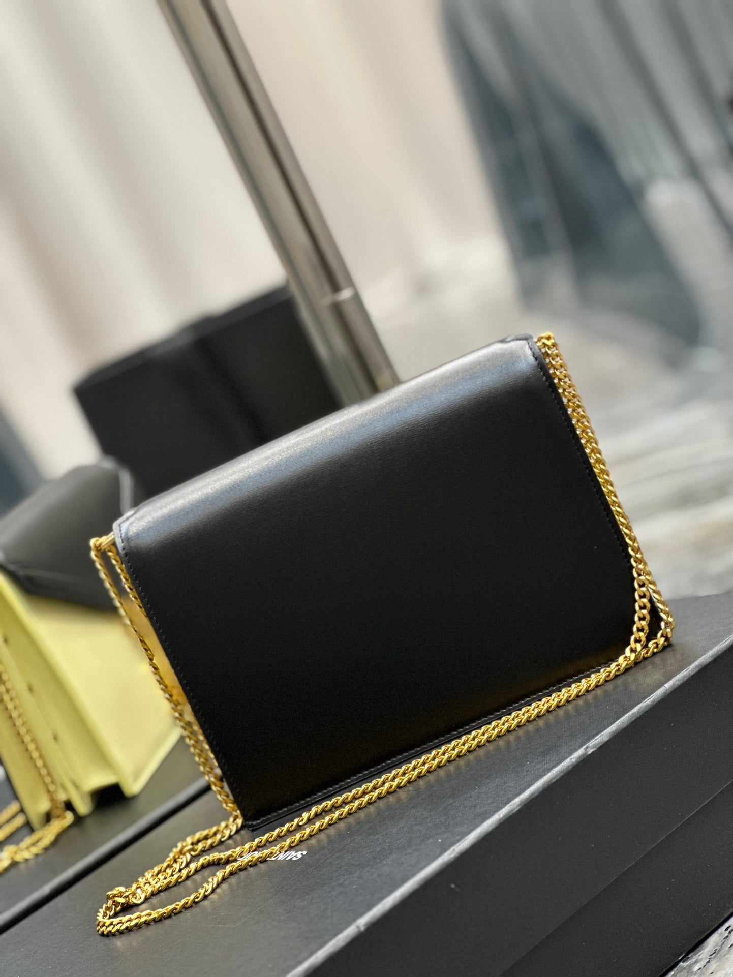 Saint Laurent Cassandra Bag In Yellow and Black Color Matching