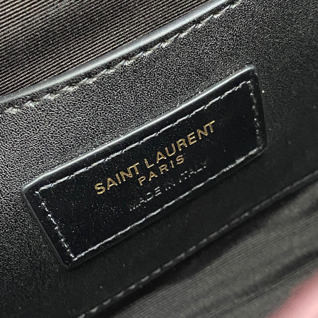 Saint Laurent Envelope Small Quilted Burdungy Grained Leather Bag