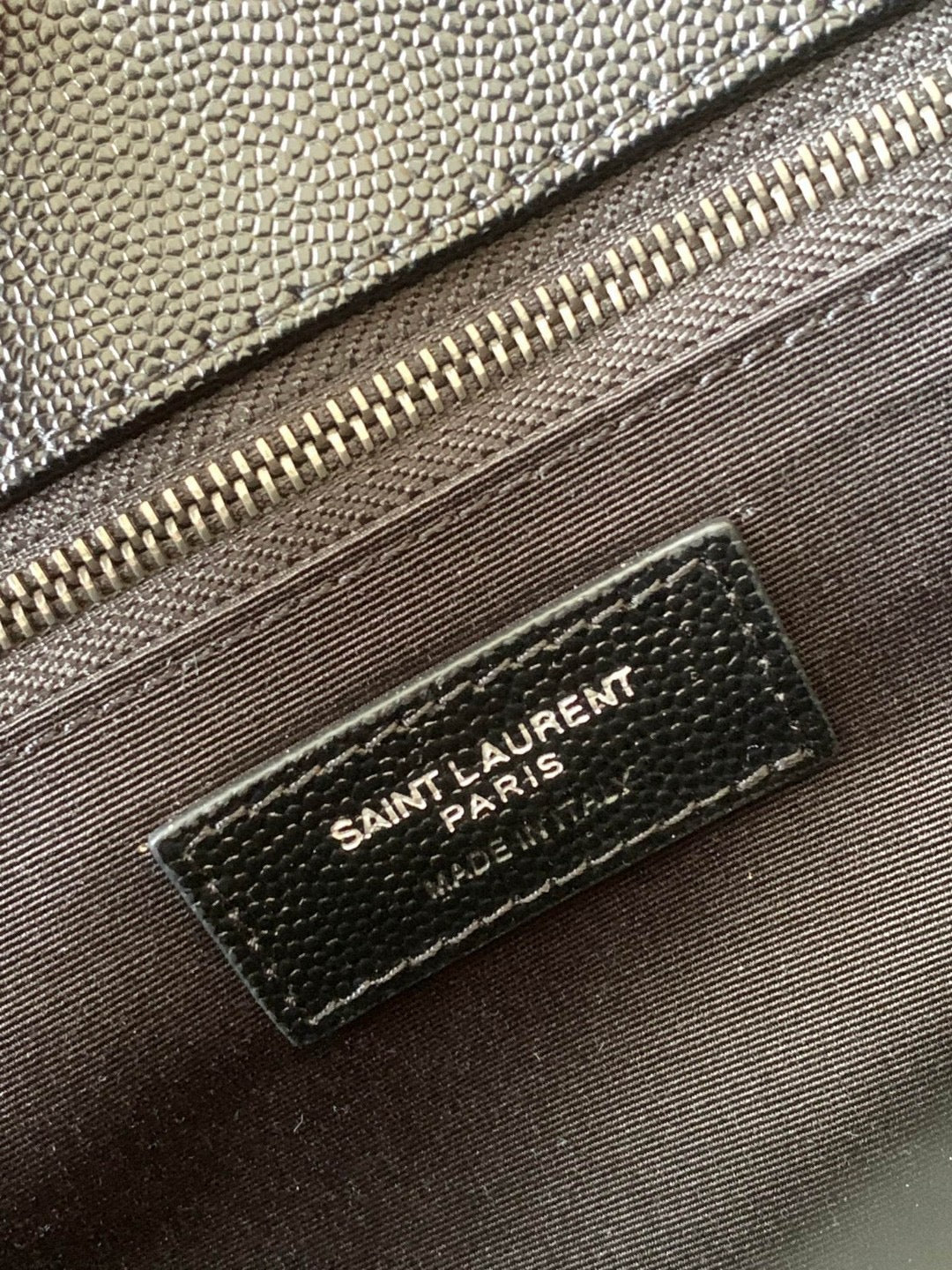 Saint Laurent Envelope Large Quilted Black Grained Leather With Black Hardware