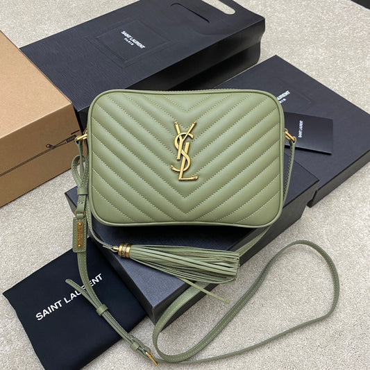 Saint Laurent Lou Bag In Green Calfskin