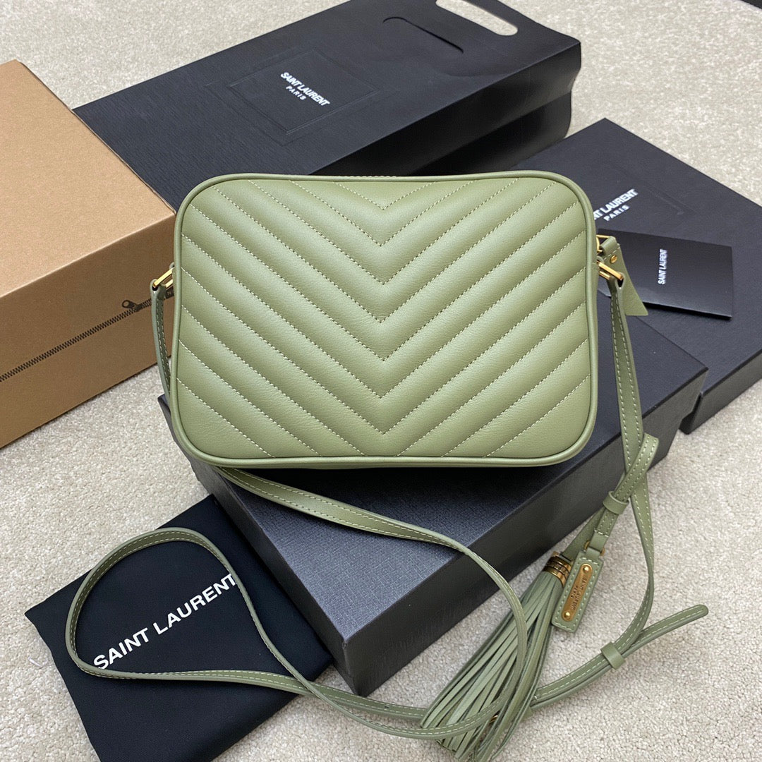 Saint Laurent Lou Bag In Green Calfskin