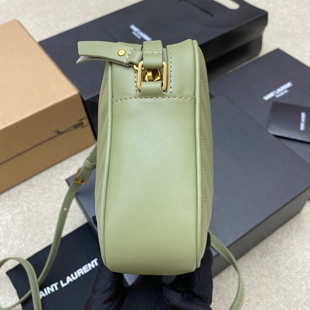 Saint Laurent Lou Bag In Green Calfskin