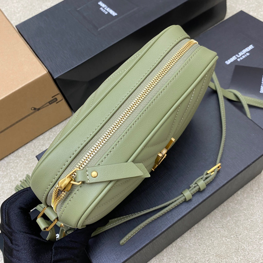 Saint Laurent Lou Bag In Green Calfskin