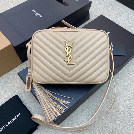 Saint Laurent Lou Bag In Beige Calfskin