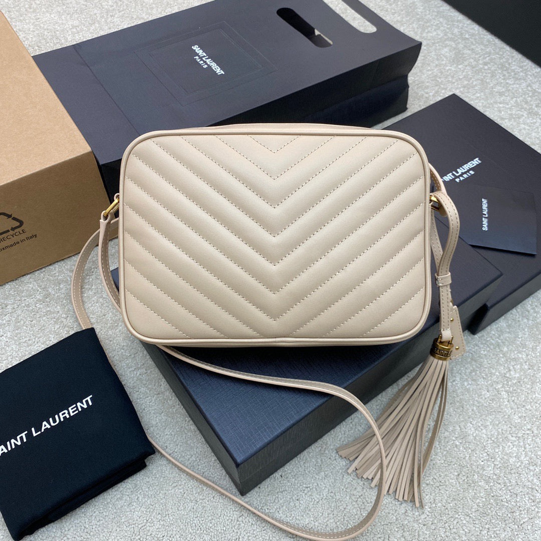 Saint Laurent Lou Bag In Beige Calfskin