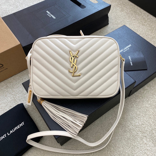 Saint Laurent Lou Bag In White Calfskin