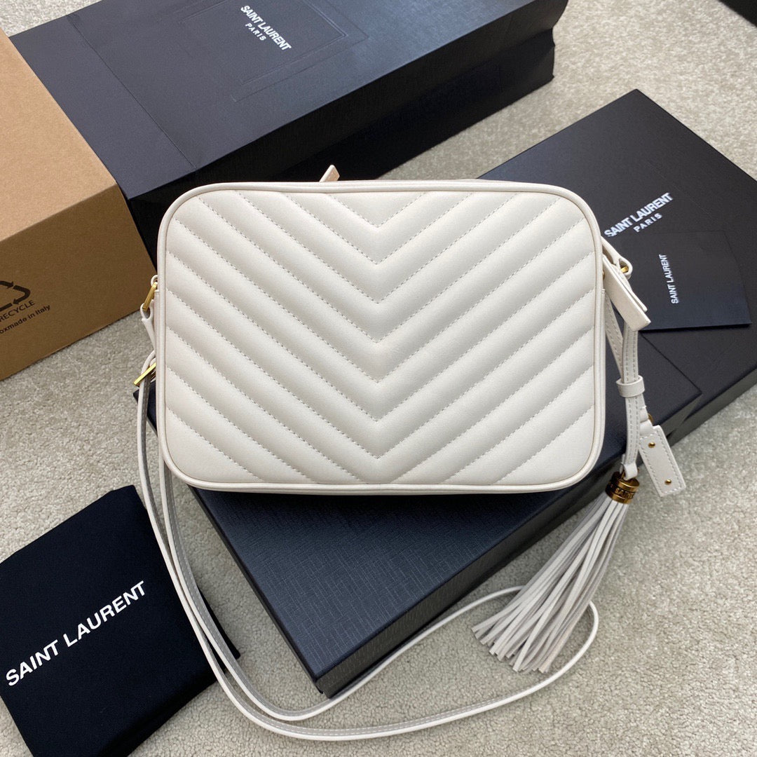 Saint Laurent Lou Bag In White Calfskin