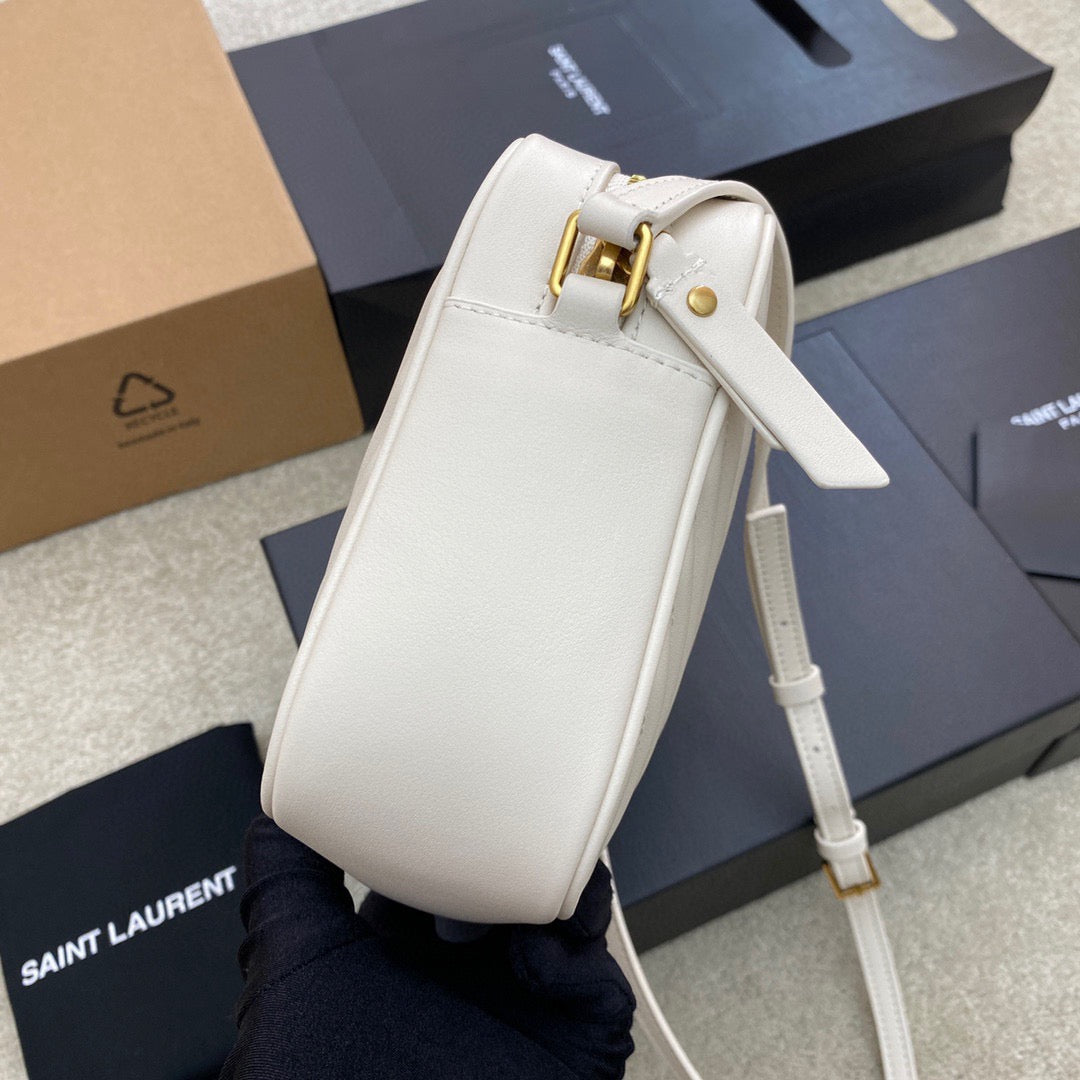 Saint Laurent Lou Bag In White Calfskin