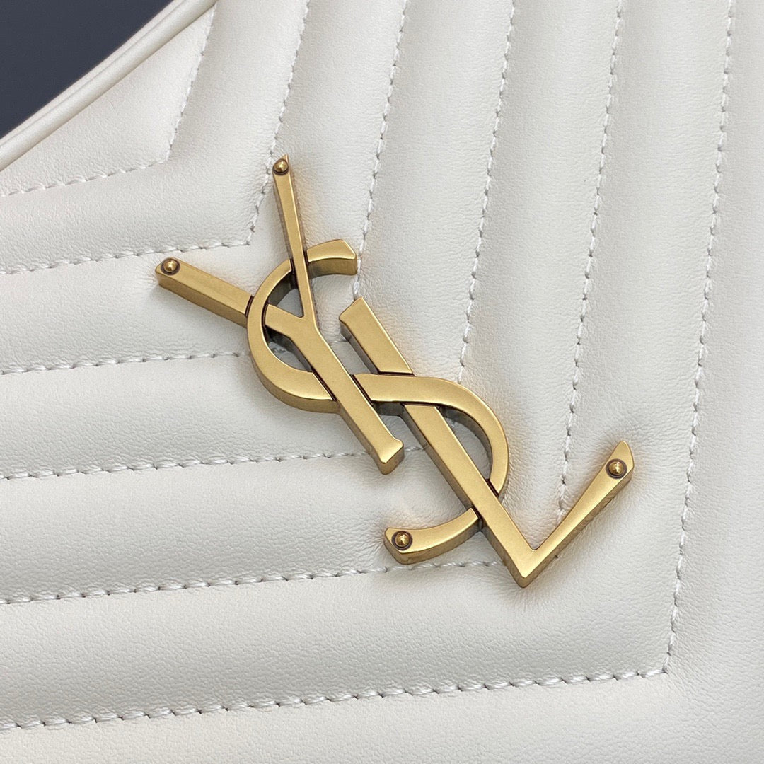 Saint Laurent Lou Bag In White Calfskin