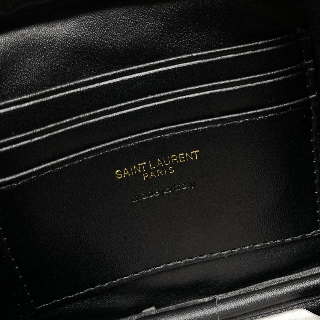 Saint Laurent Lou Mini Bag In Gold Brown Calfskin