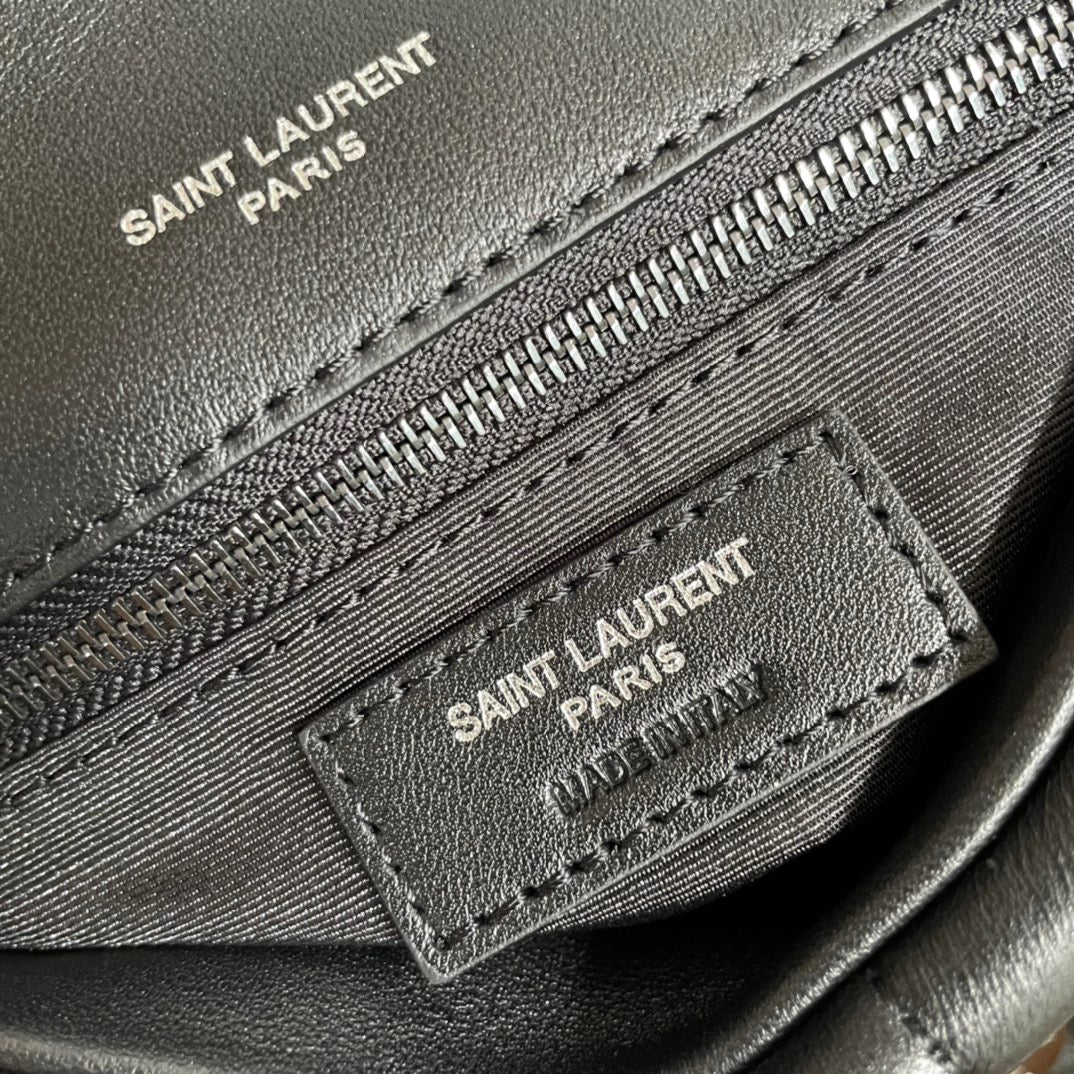 Saint Laurent LouLou Medium Chain Bag In Black Quilted Lambskin