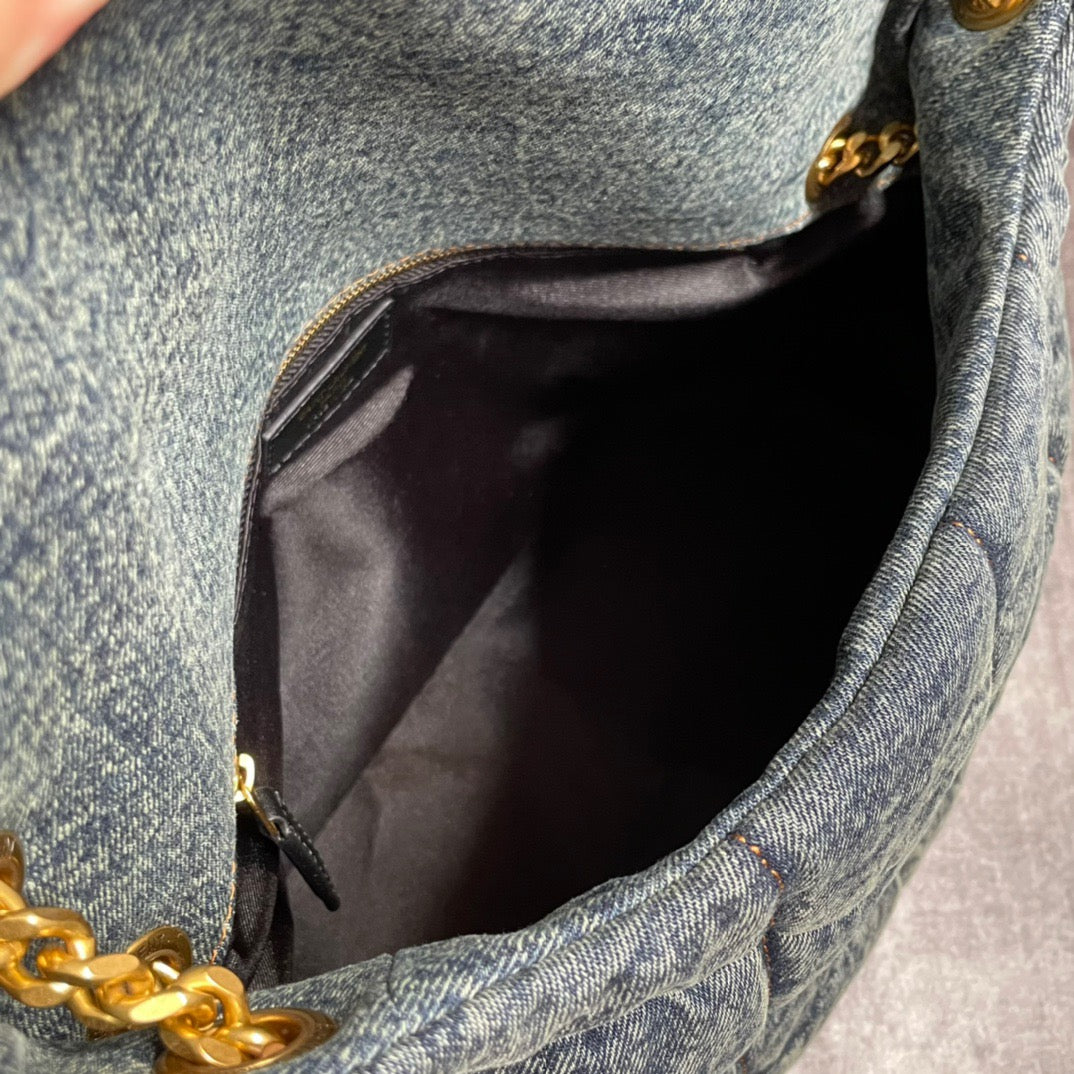 Saint Laurent LouLou Medium Vintage Denim Chain Bag