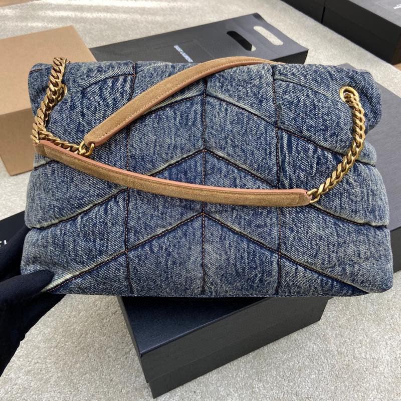 Saint Laurent LouLou Medium Vintage Denim Chain Bag