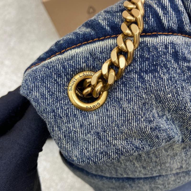 Saint Laurent LouLou Medium Vintage Denim Chain Bag