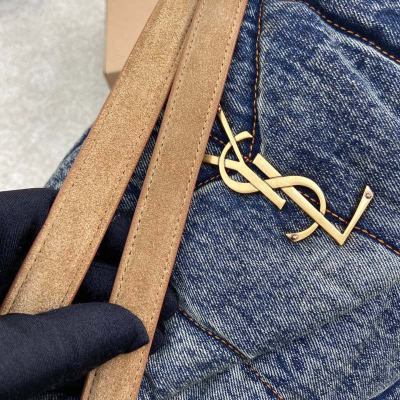 Saint Laurent LouLou Medium Vintage Denim Chain Bag