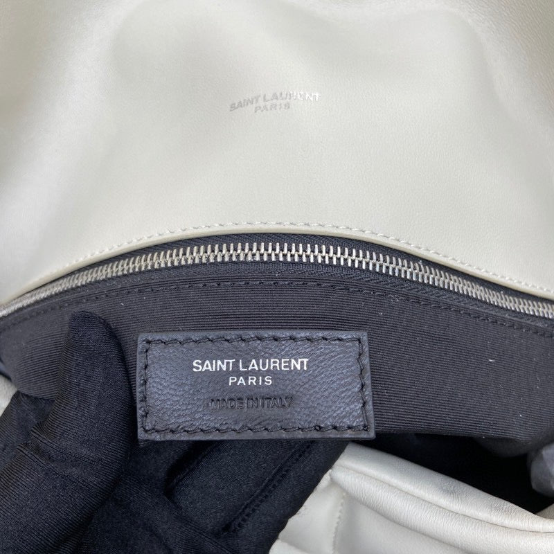 Saint Laurent LouLou Medium Chain Bag In White Quilted Lambskin