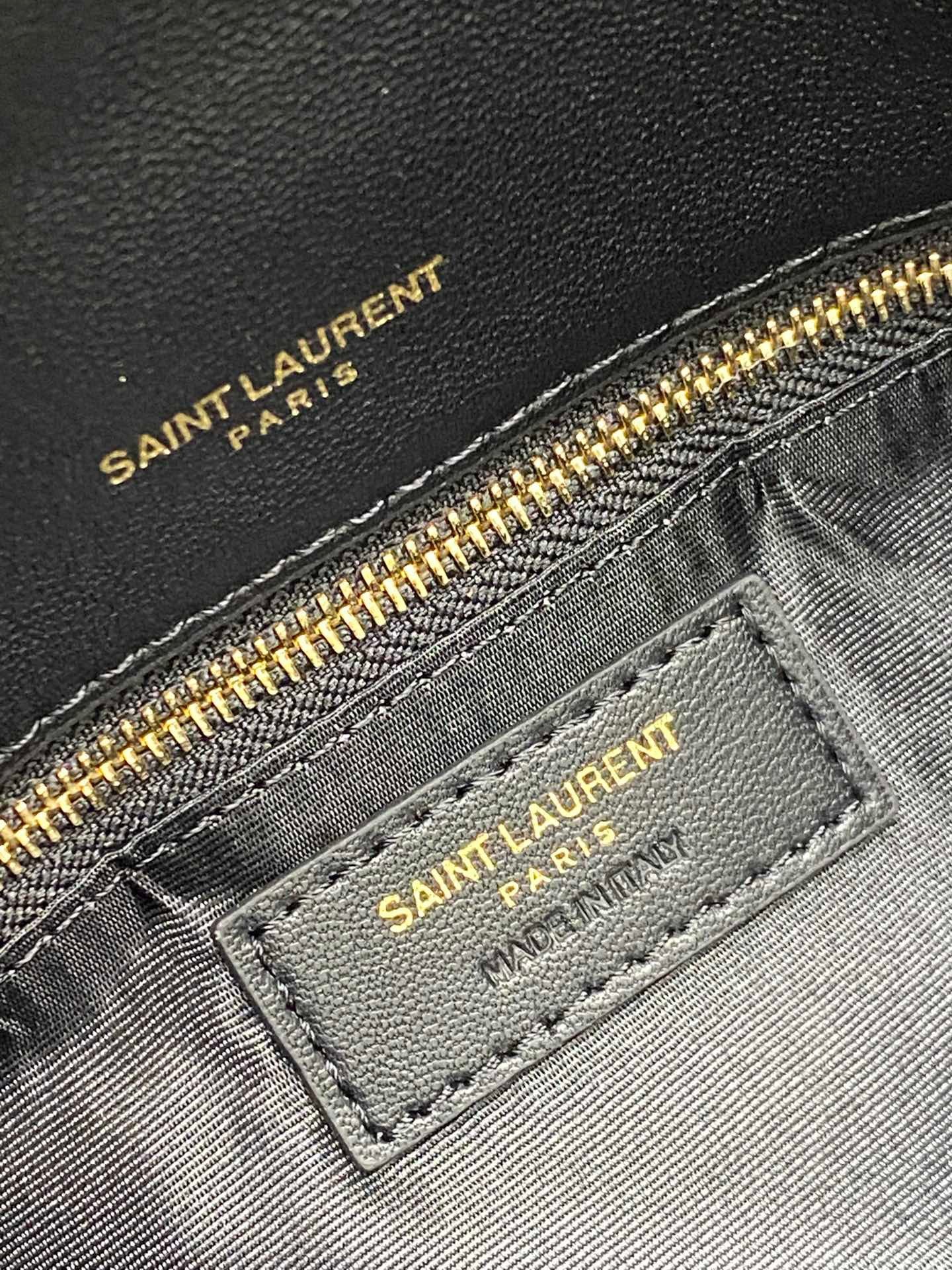 Saint Laurent LouLou Chain Bag In Black Quilted Lambskin