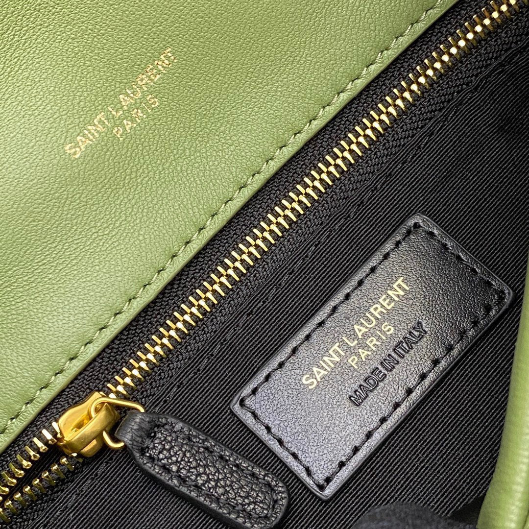 Saint Laurent LouLou Chain Bag In Avocado Green Quilted Lambskin