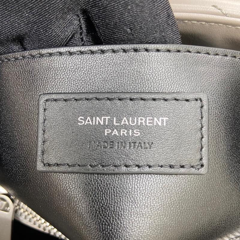 Saint Laurent LouLou Chain Bag In Gray Quilted Lambskin