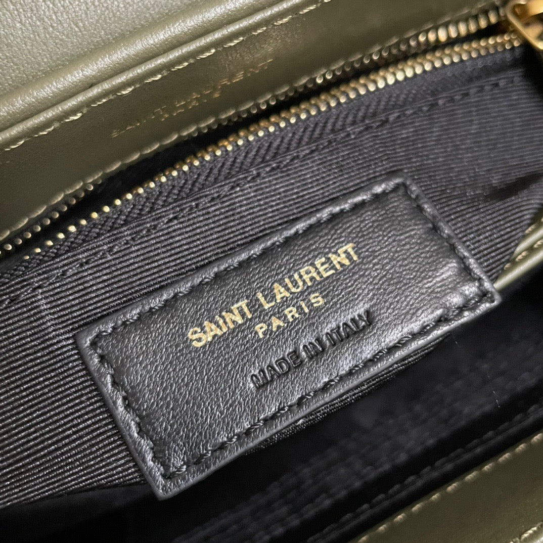 Saint Laurent LouLou Chain Bag In Noir Quilted Calfskin