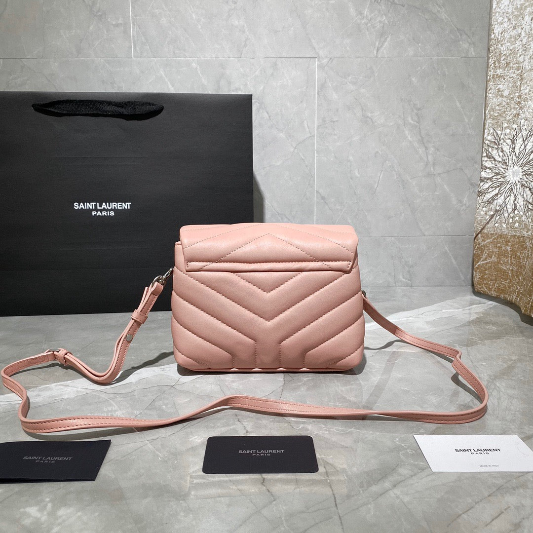 Saint Laurent LouLou Chain Bag In Pink Quilted Calfskin